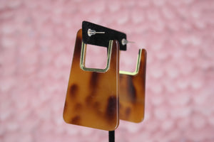 Mikaya Trapezoid Earrings in Brown