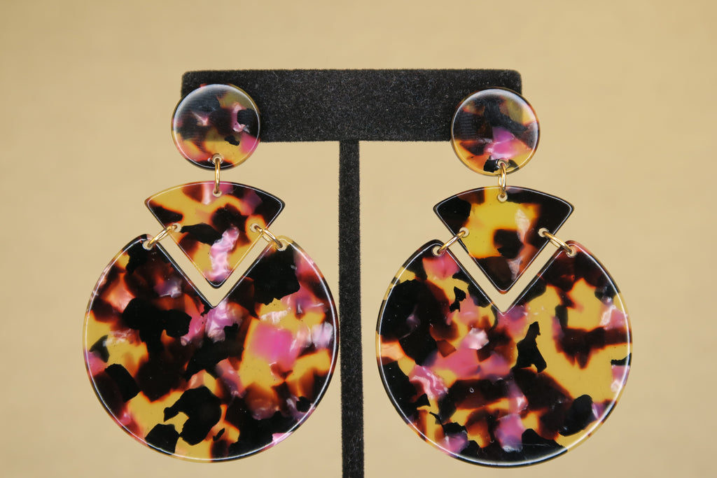 Harleen Drop Earrings in Pink