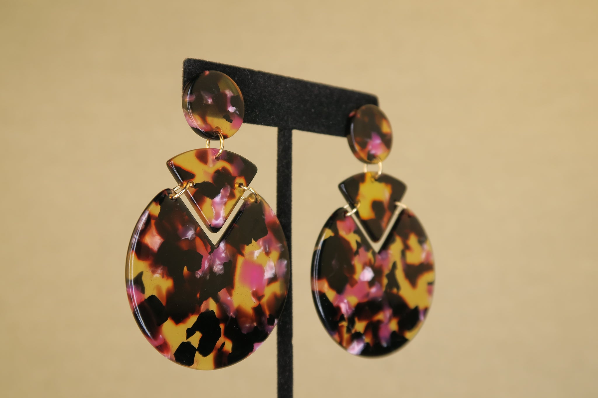 Harleen Drop Earrings in Pink